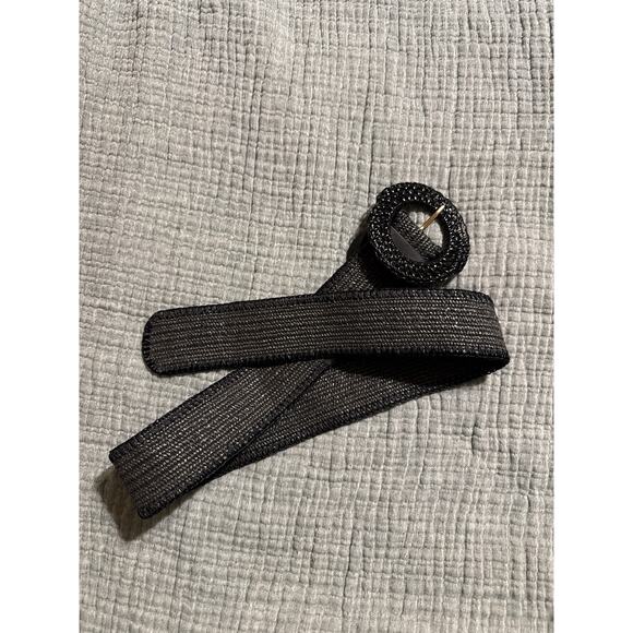 J. McLaughlin Popie Belt Black Wicker Size XS/S - Picture 1 of 4